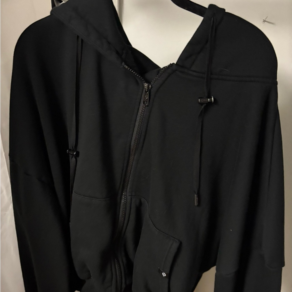 POPFLEX Black Zip Cloud Hoodie Jacket